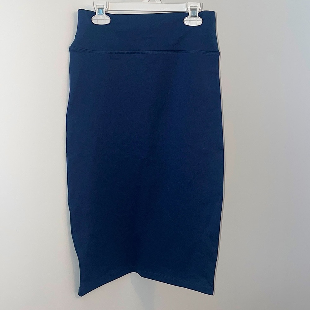 navy blue midi skirt